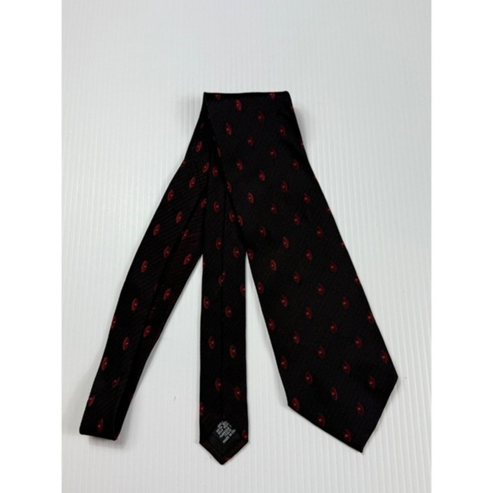 BOSS Silk Necktie Red Accents Patterned Business Formal Made‎ in Italy